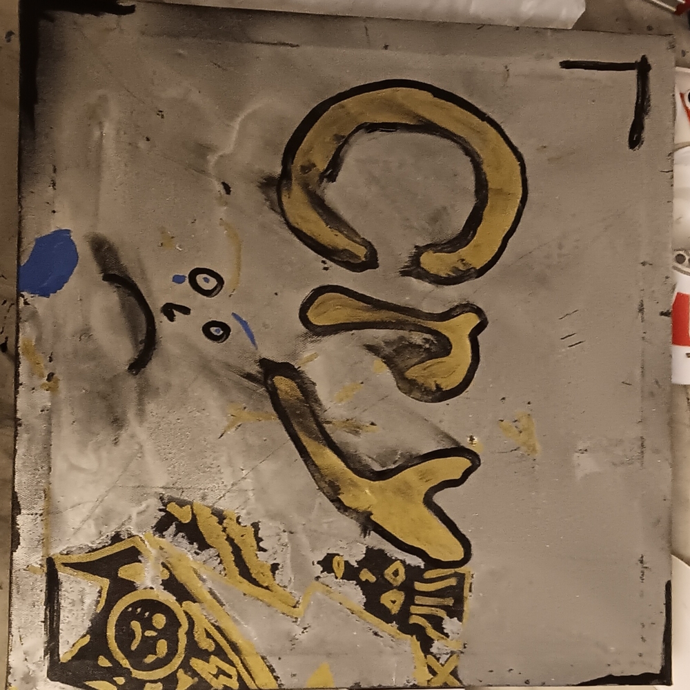 Abstract Gold and Black Art Piece